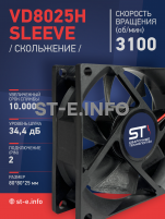 Вентилятор VD8025H sleeve (скольжение) 24V - st-e.info - Магнитогорск